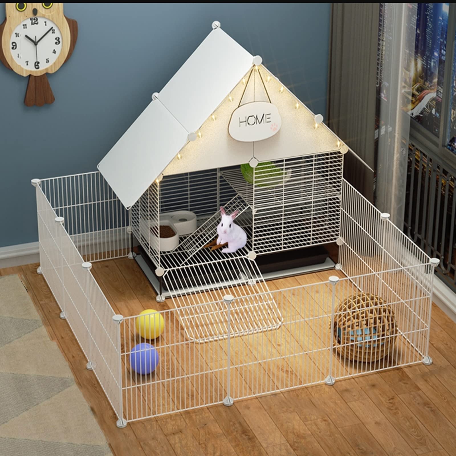Amazon.com: IDEAX 2-Story Rabbit Cage Indoor Bunny Hutch with 2